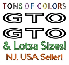 TWO Pontiac GTO OUTLINE Die Cut Vinyl Decals DOES NOT FIT/COVER FACTORY EMBLEMS
