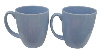 Corelle Coordinates Light Blue Coffee Tea Mugs Cups Stoneware - Set Of 2