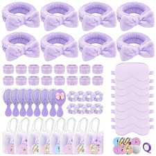 65 Pcs Sleepover Party Supplies for Women Include Spa Headband Sleep Eye Mask Pi