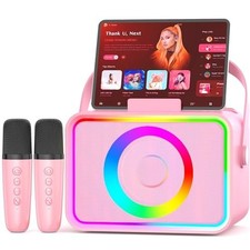 Karaoke Machine w/ 2 Wireless Microphones, Bluetooth Speaker System