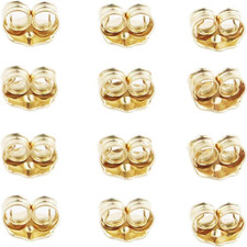 14K Gold Earring Backs Yellow Ear Locking for Stud Ear Rings 6 Pairs 