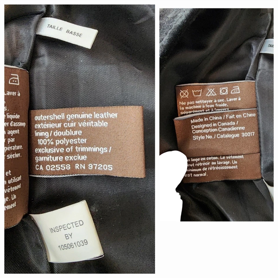 Pantalón De Colección Danier Gamuza Bootcut 8 Mujeres Negro Cuero Genuino Forrado Vaquero Occidental Foto 4 de 4