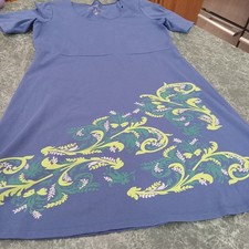 Sahalie Women's Short Sleeve T Shirt Dress Size M Artsy Boho Lagenlook Beach Fun