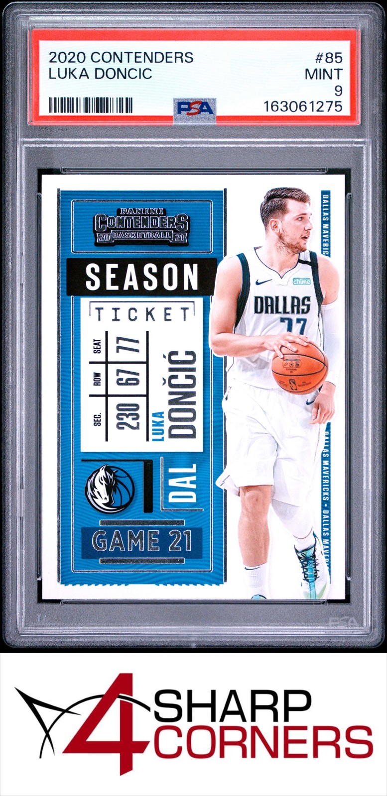 2020 PANINI CONTENDERS #85 LUKA DONCIC MAVERICKS PSA 9