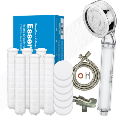 Korean Beauty Shower Set: 1-Year High-Purity Filters for Soft Skin & Hair