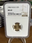 1986 American Gold Eagle Coin (1/10 oz) $5 - NGC MS69 Roman Numeral Date