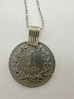 Vtg Pakistani Rupee Coin Pendant Necklace 1984 Two Tone Sterling Silver 925 — photo 3