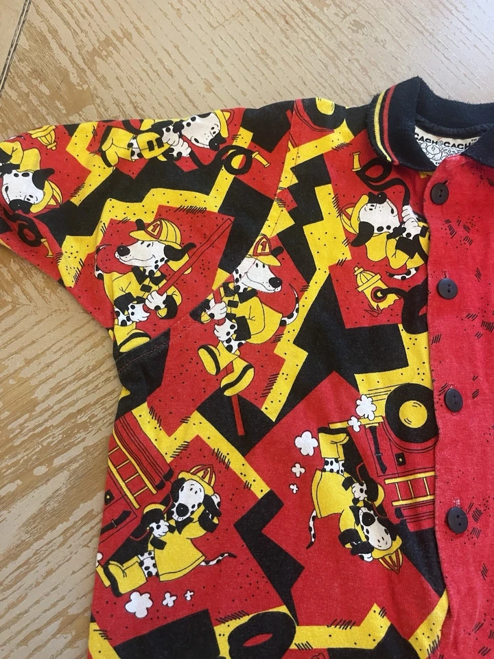 Perro de Bomberos Fido Rojo Fuego Años 90 De Colección 24 Meses/2T Rojo Con Accesorio para Perro Foto 3 de 4