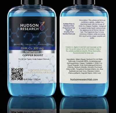 GHK-Cu 300 mg Shampoo (Sulfate-Free & Fragrance-Free)