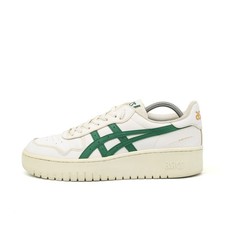 ASICS Herren Japan S Schuh Weiß/Grü Leder Low Top Bequem, Trendig Sneaker EU 44