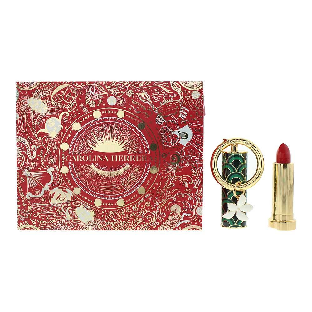 Carolina Herrera Fabulous Kiss Satin Red 310 Lipstick 3.5g, Case + Charm
