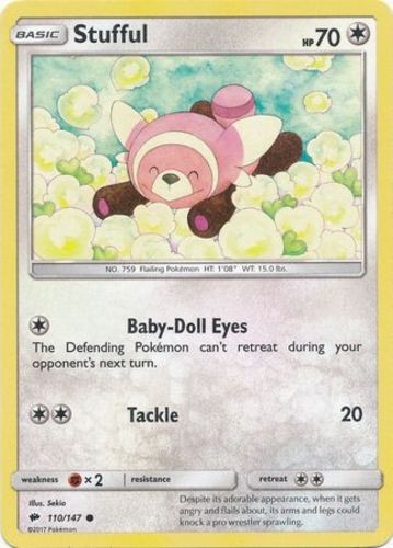 Stufful - 110/147 - Common (Lp) Burning Shadows - Colorless Pokémon