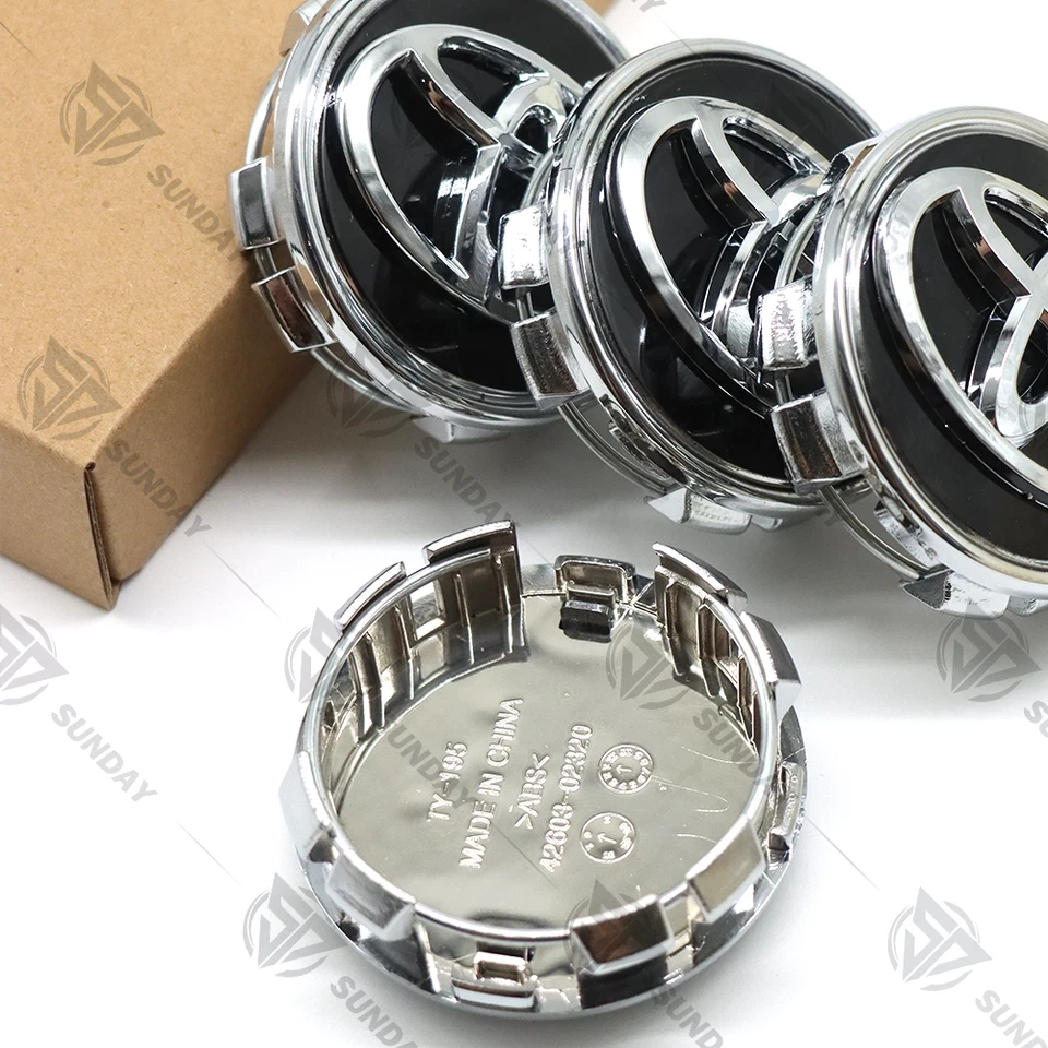 4X BLACK 62mm Wheel Center Caps For Camry Avalon RAV4 C-HR PriusVS Corolla Foto 3 de 4