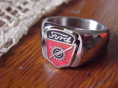1950s 1960s FORD TRUCKS  LOGO SILVER CHROME RING #9 NOS HI- QUALITY CLASS