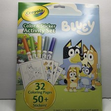 Crayola Bluey Color  Sticker Activity Set, 32 Coloring Pages, 50 Stickers