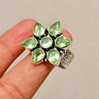 Green Amethyst Gemstone 925 Sterling Silver Handmade Jewelry Ring 10