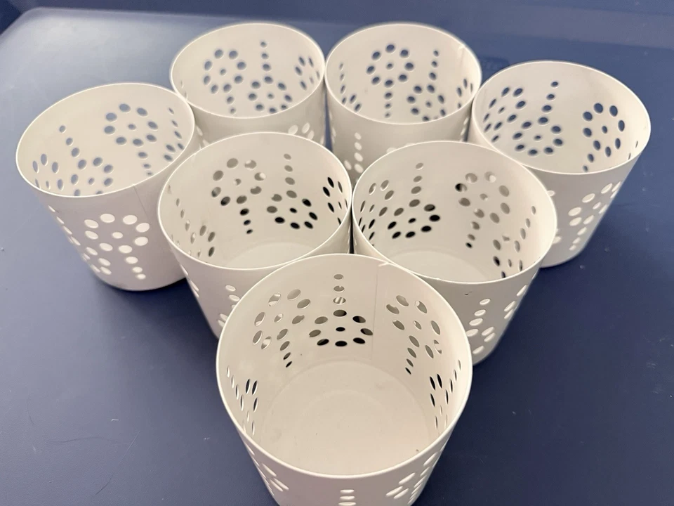 IKEA Candle Holder White Metal Luminary Tealight Votive Holders RARE - Image 4 of 4