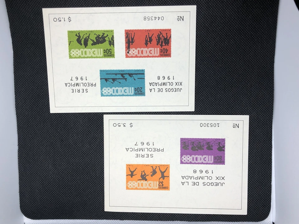МЕКСИКАНСКИЕ СУВЕНИРНЫЕ ЛИСТЫ 1966 - 1968,19 ОЛИМПИЙСКИХ ИГР ИМПЕРСКИЕ, 13 ЛИСТОВ КАК НОВЫЕ БЕЗ НАКЛЕЕК И СЛЕДОВ - Изображение 3 из 4