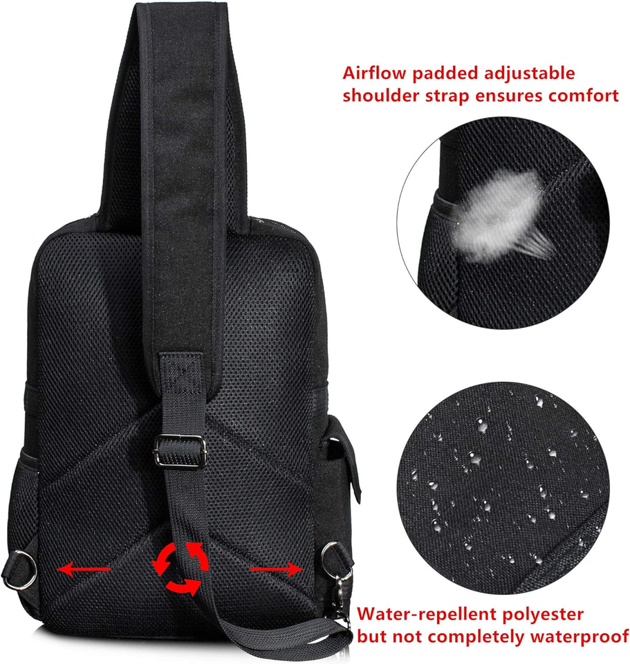 Messenger Bag Outdoor Cross Body Bag Sling Bag Shoulder Bag Black eBay