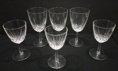 Lot 6 Luminarc Clear Crystal Wine Water Goblets Glasses Diamant Durand Arcoroc 