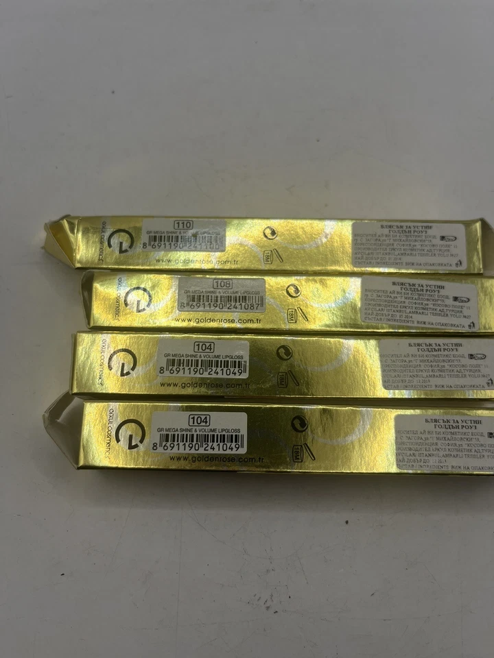 GOLDEN ROSE Lote Paquete De 4 Mega Brillo Y Volumen Brillo Labial Colores Surtidos 8ml Foto 2 de 3