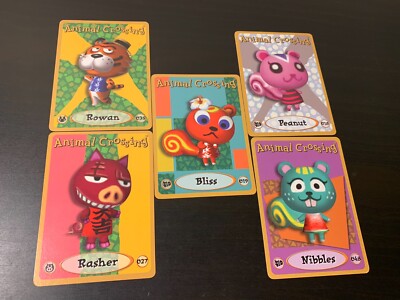 Animal Crossing e-Reader Cards - Squirrels Tiger Pig Bliss Rasher Rowan ...