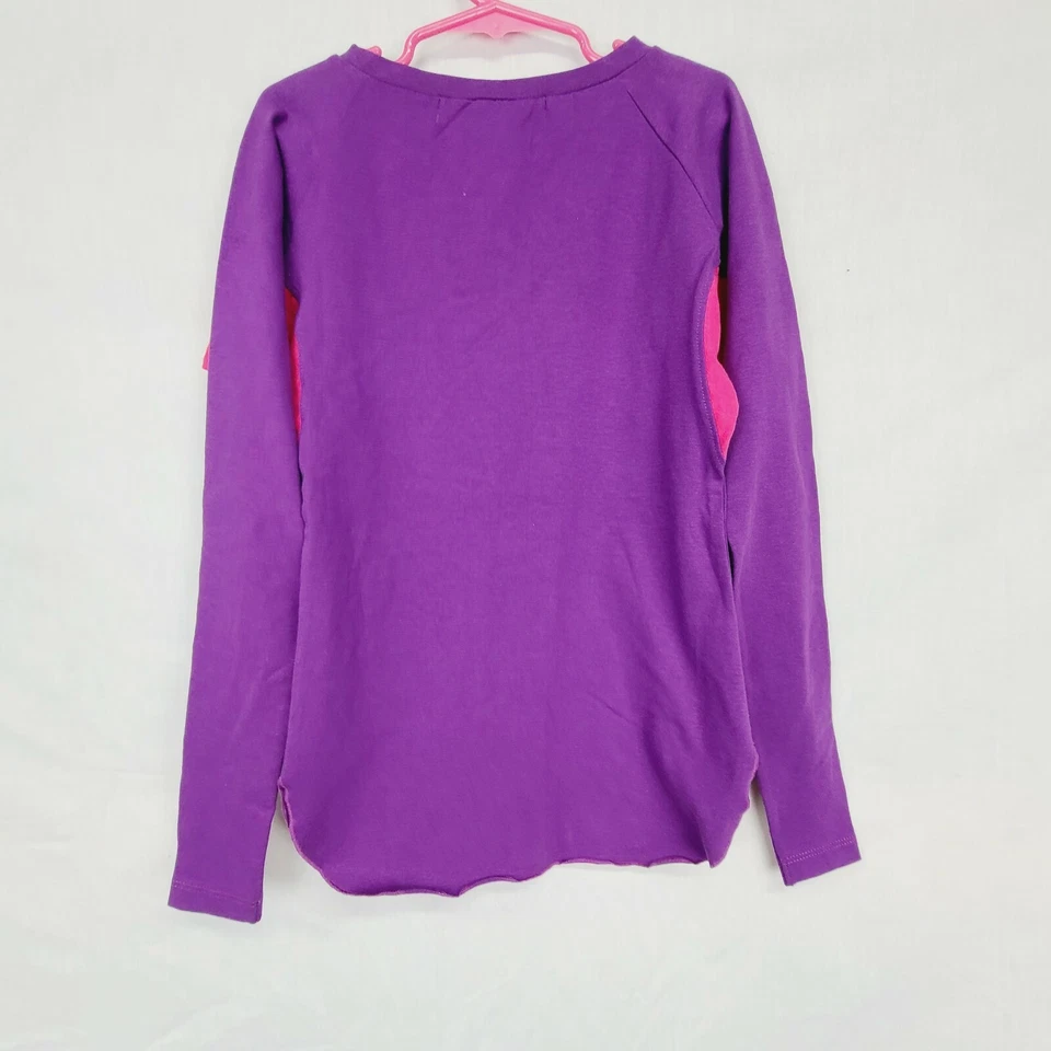 Camisa Giratoria Piruleta Niñas Talla 8 Camiseta Manga Larga Púrpura Rosa Top Foto 2 de 3