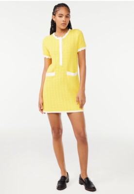 yellow knit mini dress Nana Jacqueline Wilhelmina Knit Dress in Yellow