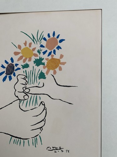 Picasso Lithograph Print. Vintage. Bouquet Friendship Flowers - Picture 8 of 10