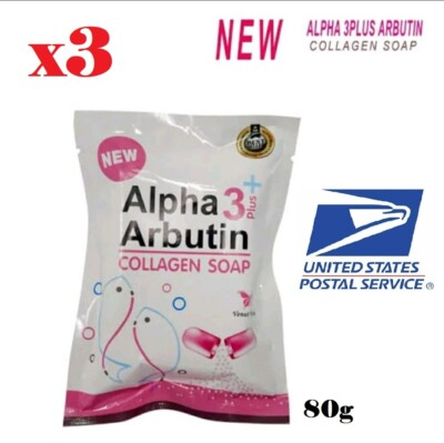 3 Alpha Arbutin Soap Bar 3 Plus Skin Face Collagen Nourish Body Vitamin White/