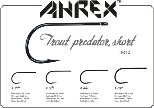 AHREX TP612 Trout Predator SHORT 12 Haken 1 # - #4/0 Trout Predator SHORT TP612 - Afbeelding 1 van 3