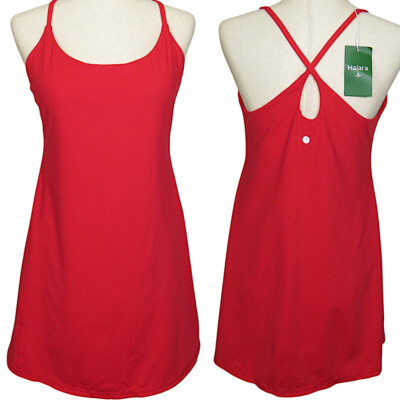 Halara SoftlyZero Red Crisscross Back Easy Peezy 2 In 1 Active Dress Size Large