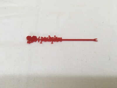 Paul s Place Red Plastic Swizzle Stick 6  B42
