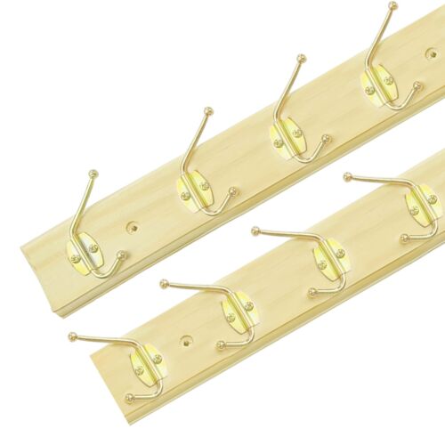 5 Hooks Wooden Coat Clothes Door Holder Rack Key Hooks Wall Mounted Hanger 2pcs - Picture 9 of 12