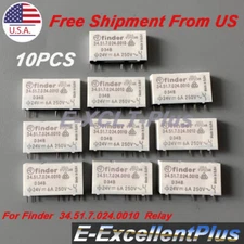 10PCS For Finder 34.51.7.024.0010 Power Relay 24VDC 6A 5Pins PCB Mount SPDT SPDT