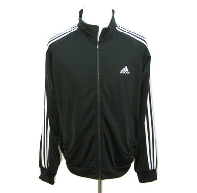 Black Athletic Track Jacket Full Zip 
