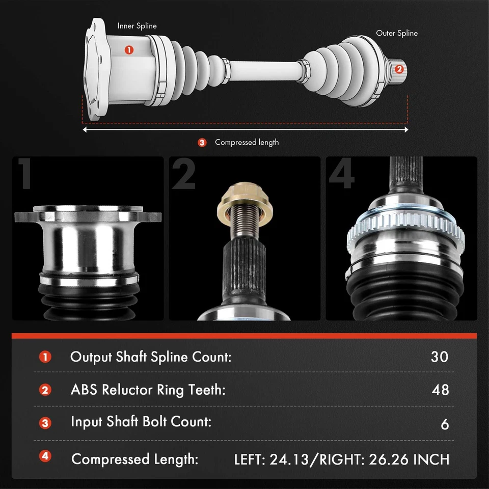 Conjunto de eje CV lateral conductor y pasajero trasero para BMW 325xi 330Ci 330i 330xi 325i Foto 2 de 4
