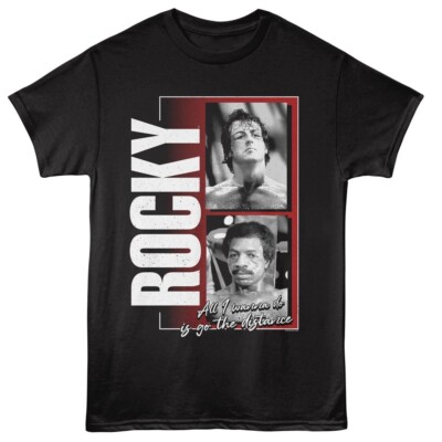 Rocky Movie T-Shirt Adult BALBOA vs CREED GOING THE DISTANCE New Official Black