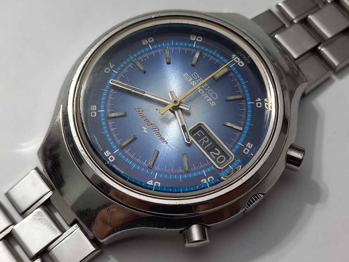 1970'S SEIKO 5 SPORTS SPEED-TIMER FLYBACK 7015-8000 5 1970'S SEIKO 5 SPORTS SPEED-TIMER FLYBACK 7015-8000 5