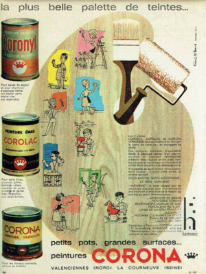 advertising 0321 1963 Corona paintings plus beautiful color palette 