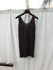 Primark Black Open Knit Bodycon Mini Dress Size 12-14 New