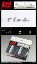 Top Studio 1/12 ( 1.2mm) resin hose joints Detail-Up Parts Item # TD23188