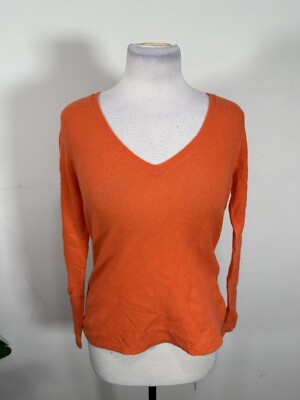 Ann Taylor Women s Orange Colored Sweater Size MP 100% CASHMERE