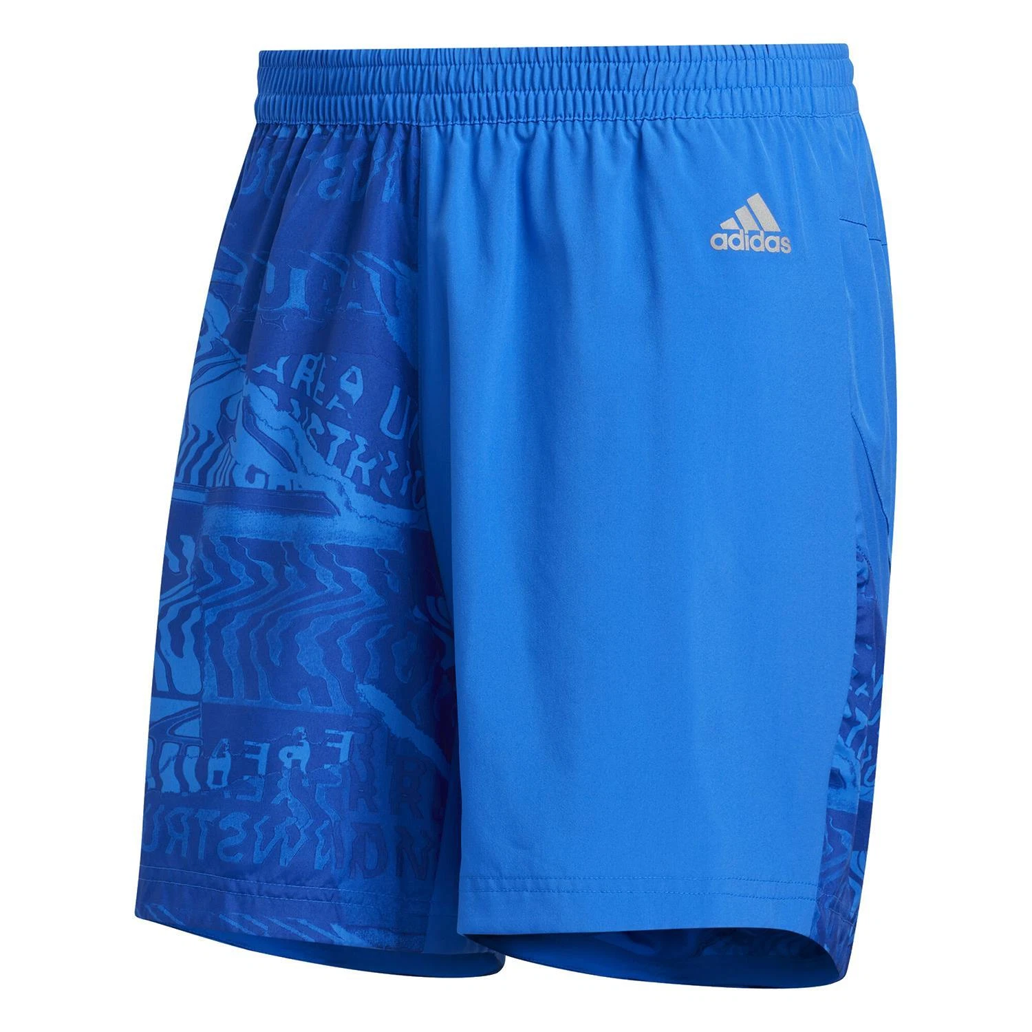 adidas MEN'S RUN IT GRAPHIC SHORTS BLUE 3-STRIPE GYM RUNNING WORKOUT SUMMER BNWT