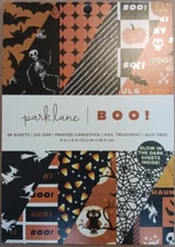 6x8" Halloween Scrapbook Paper Pad 36 Double Side Boo! Witch Ghost Pumpkin Cat