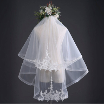 Two Tiers Simple Elegant Fingertip Wedding Veil | Veil with Comb | Wedding Veil
