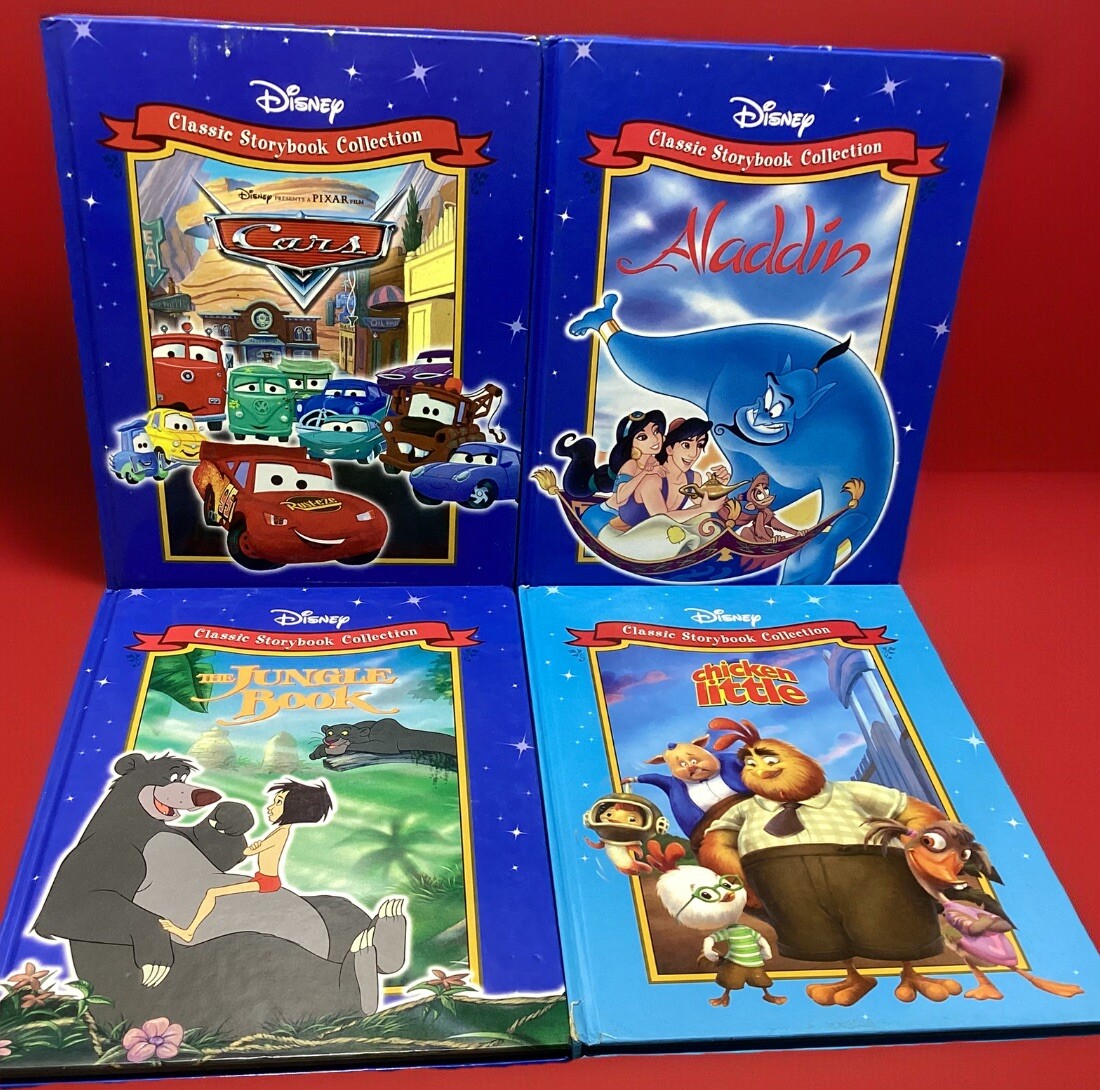 4 Vintage Disney Bundle Classic Storybook Aladdin Chicken Little