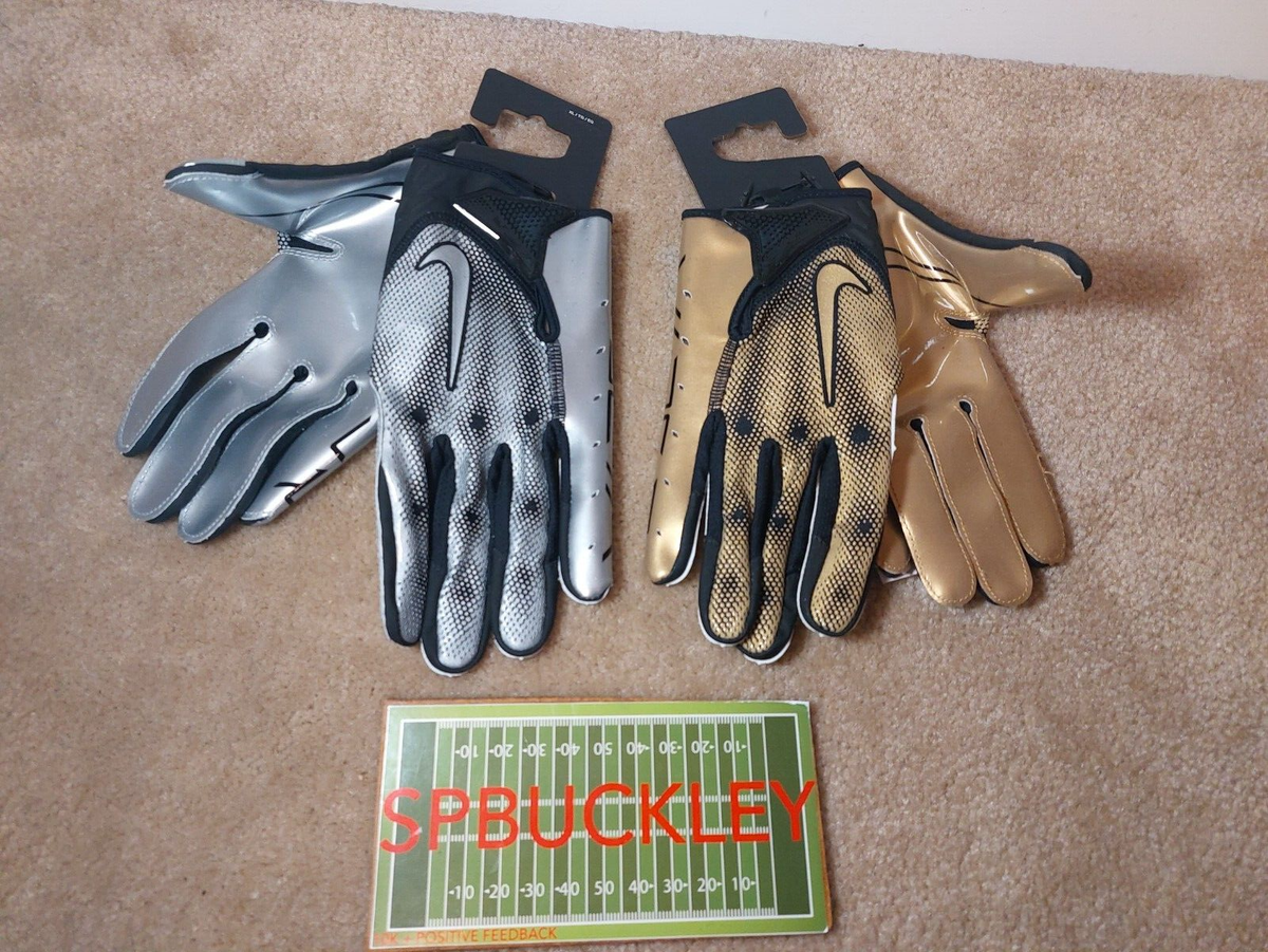 Nike Vapor Jet 7.0 Football Gloves Gold/Black Mens Size XXL for