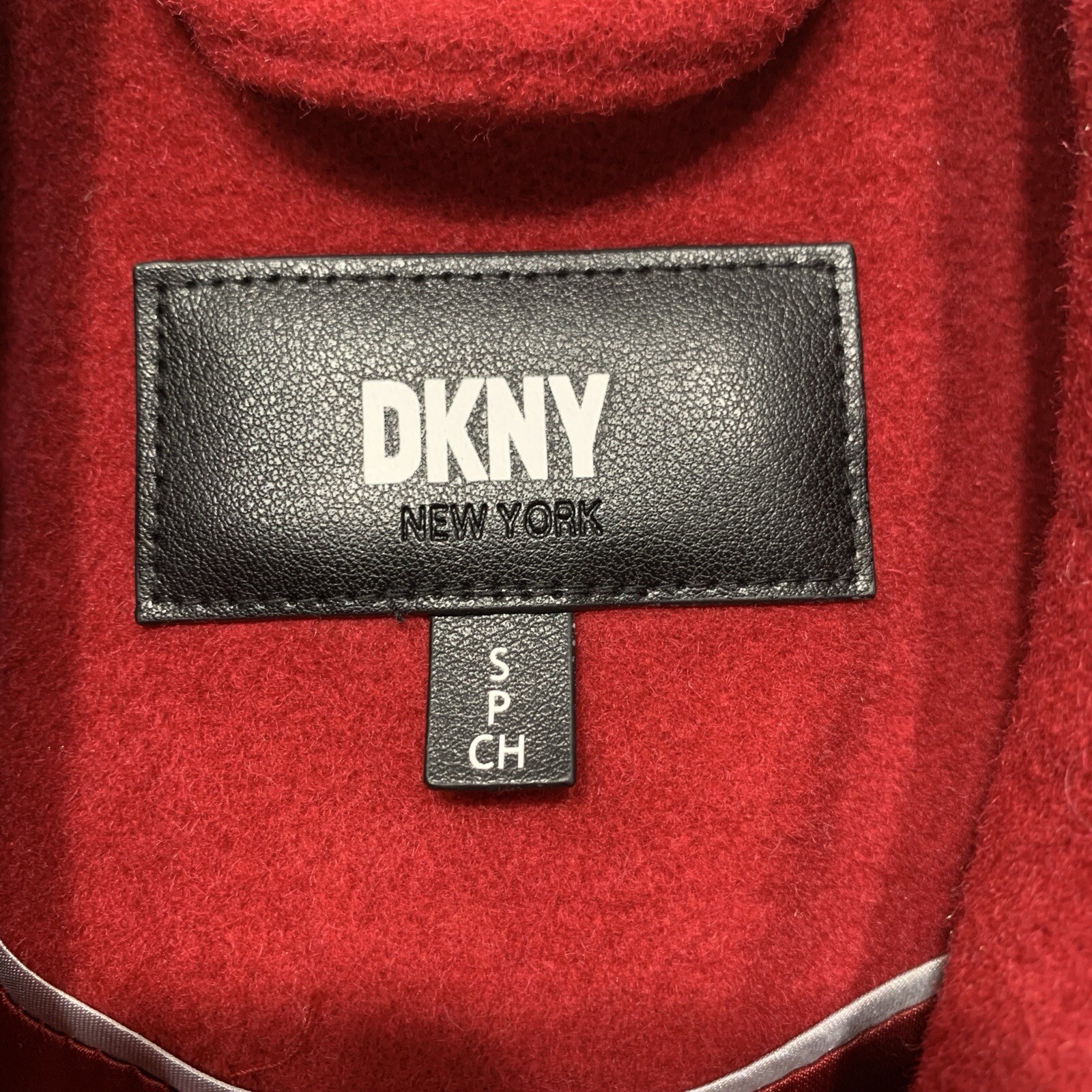 DKNY Womens Wool Blend Red Coat Size S image 7