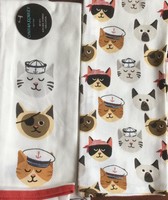 Cynthia Rowley Kitchen Hand Towels Set Of 2 Sailor Cats Summer/nautical Cynthia Rowley Kitchen Hand Towels Set Of 2 Sailor Cats Summer/nautical